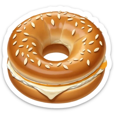 Bagel and cream cheese sticker