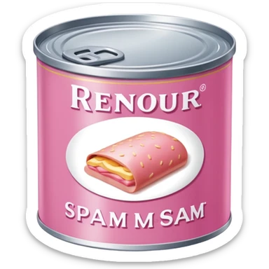 Renoir style pink SPAM art landscape sticker