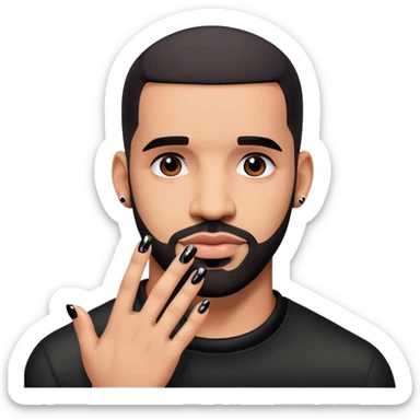 Drake with painted nails  sticker