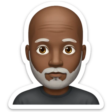African American male bald salt & pepper beard sticker