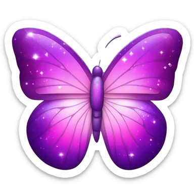 Purple-Shiny-Gem-Crystal-Glitter-Nebula-Gradient-Sparkle-Stars-Glossy-Butterfly sticker
