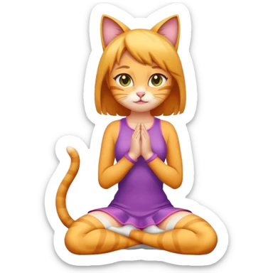 Cat girl on her knees sticker