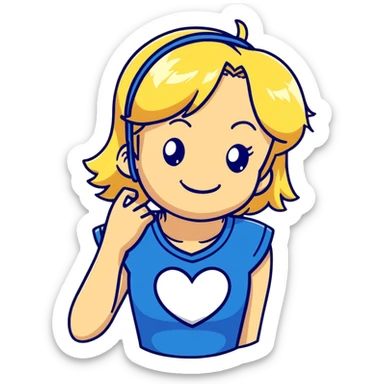 Smiling Lucy Heartfilia from Fairy Tail with blonde hair sticker