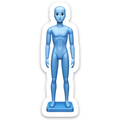 blue test mannequin sticker