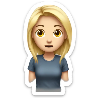 a anxiety draw girl sticker