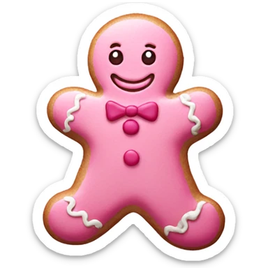 Pink gingerbread man sticker
