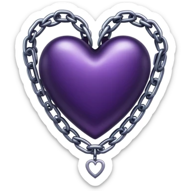 Dark purple heart in chains sticker