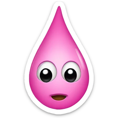 pink tear drop sticker