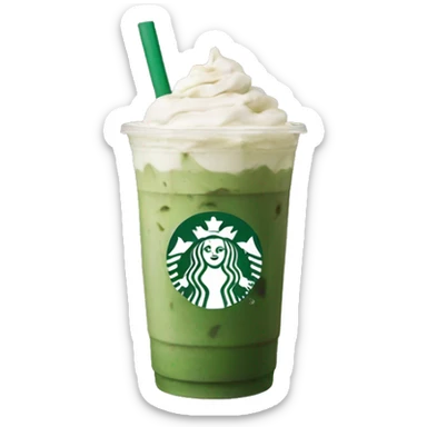Starbucks iced matcha latte no whipped cream sticker