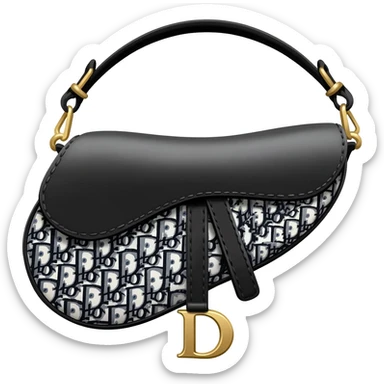 black and white saddle dior bag sticker