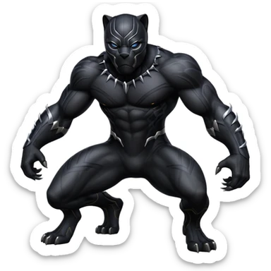 Black panther aggressive sticker