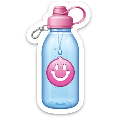 water bottle pink tag sticker
