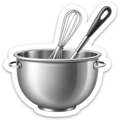 mixing bowl and whisk, simple and bright sticker