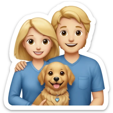 couple and their pet dog sticker