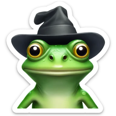 Frog wearing a alien hat sticker