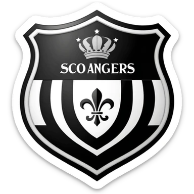 Football club SCO Angers logo, black and white striped shield with 1919 year, sports team emblem sticker