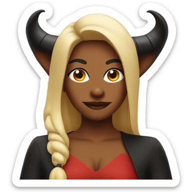 Black and blonde devil sticker