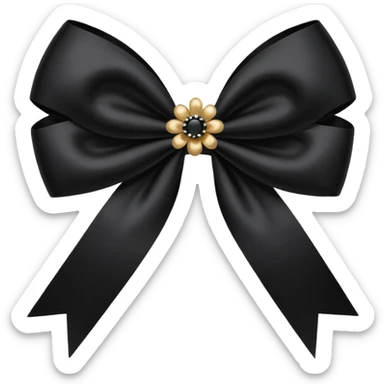 black flower bow with glitter sticker