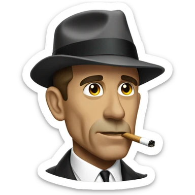 Humphrey Bogart smoking sticker