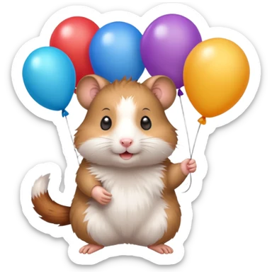 hamster with balloons sticker