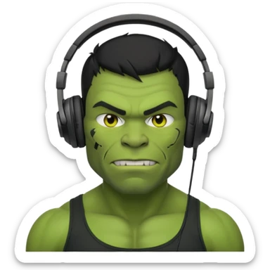 ork  man with headphones sticker