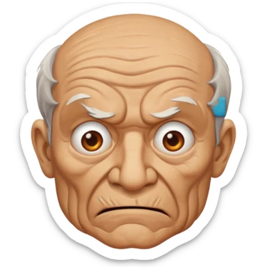 old man dad with mad face sticker