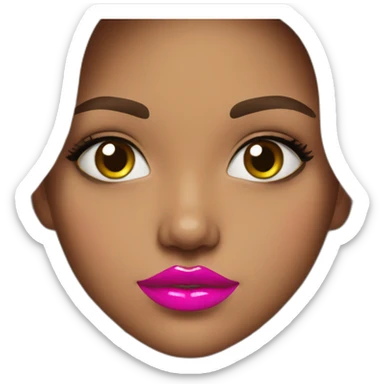 girl with a pink lip gloss funny sticker
