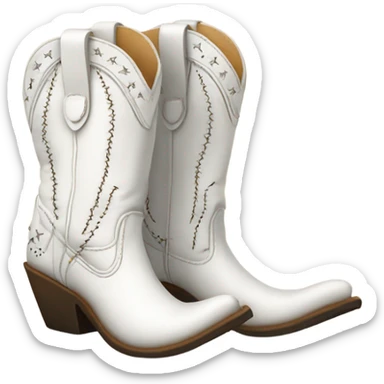White cowgirl boots sticker