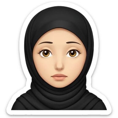 sick and tired woman in black hijab sticker
