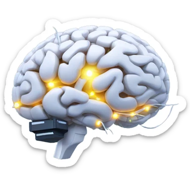 artificial intelligence brain wire electricity sticker