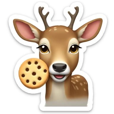 Deer from Japan eating biscuits  sticker