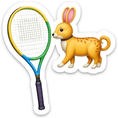 Tennis-Racket with Animals sticker