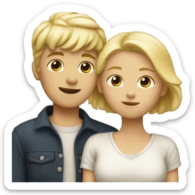 blond boy and girl hugging eachother sticker