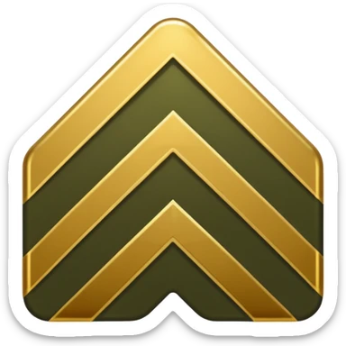 The "Member Chevron"
Concept: A single, simple military chevron (the "V" shape, like a Private First Class stripe).

Color: A gold or white chevron on a dark olive-green or gritty gray background. sticker