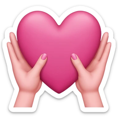 heart hands pink sticker