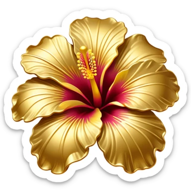 Gold hibiscus  sticker