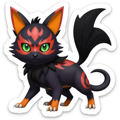 Noibat-Nargacuga-Litten-Torracat-fusion-Fakemon-Pokémon-creature  sticker