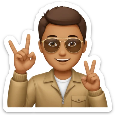 A guys taking of his sun glasses in a emoji like this 😎 🤏 sticker