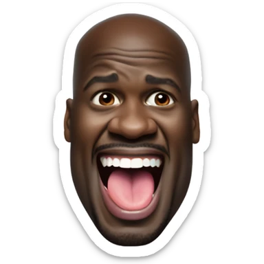 Shaquille o Neal sticking out his tongue sticker