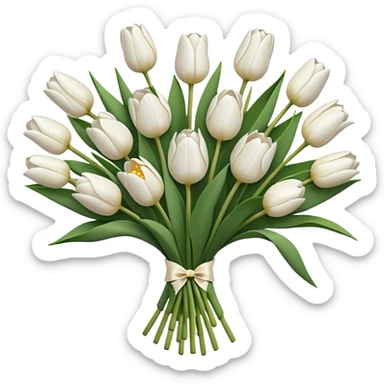 White tulips bouque sticker
