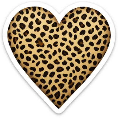a leopard print heart  sticker