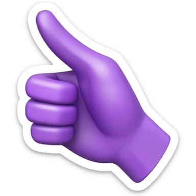 3D emoji of a purple hand doing thumbs down, playful but clear tone, branded emoji style sticker