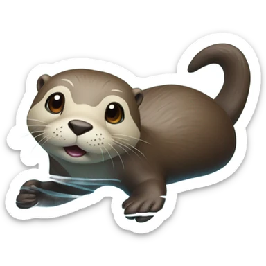 Otter doing a backstroke  sticker