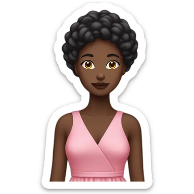 Jeune femme noire en robe rose sticker