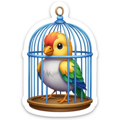 bird in cage sticker
