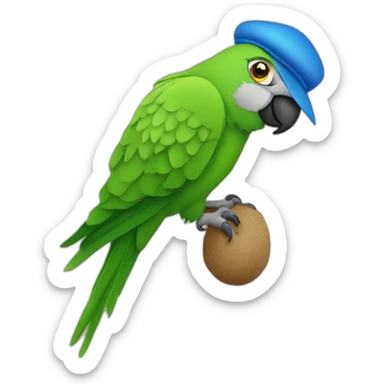 jewish parrot with kippa in the color of israel sticker
