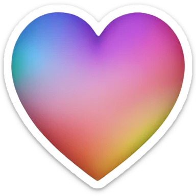 Rainbow heart sticker