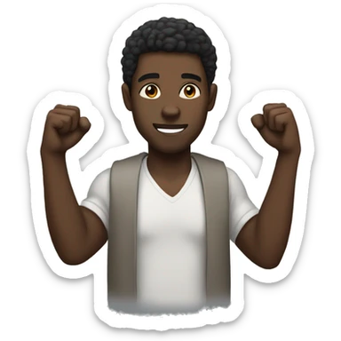 Black man with his fist raised sticker