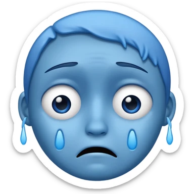 Sad face blue sticker