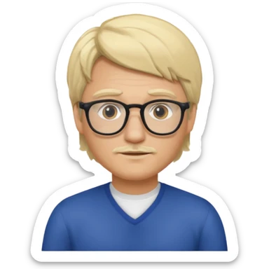 Man metis glasses blond hairs sticker